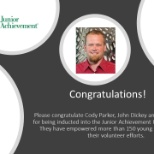 Congratulations to Cody Parker, John Dickey and Lonnie Schmidt for their dedication to JA!