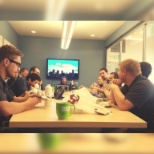 Our weekly tech meeting and breakfast!